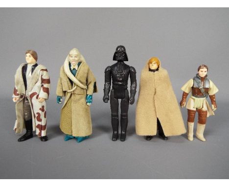 Kenner - 5 x loose 3.75" figures, Han Solo in Trench Coat marked LFL 1984, Bib Fortuna with Cloak marked LFL 1983 Taiwan, Pri