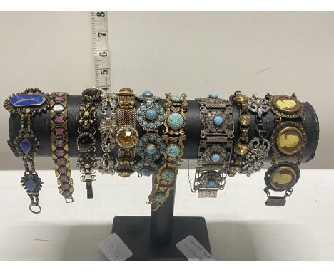A job lot of vintage costume jewellery bracelets