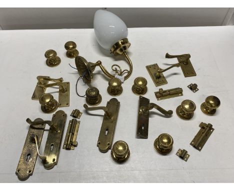 A job lot of assorted vintage brassware, shipping unavailable