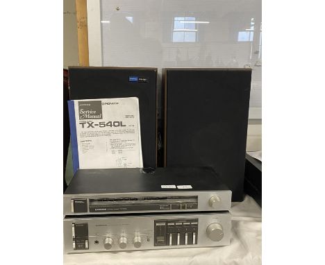 A Pioneer stereo tuner TX540L and a Pioneer stereo amplifier SA540 with a pair of Pioneer speakers CS-161 (untested), shippin