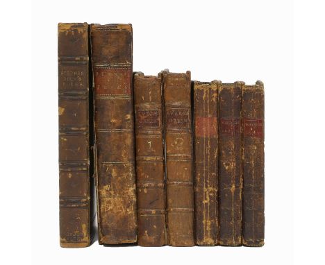 De Foe, Daniel: The Life and Adventures of Robinson Crusoe, in 3 vols. Cooke's edition, nd, c.1790, with 6 plates. Cont. full