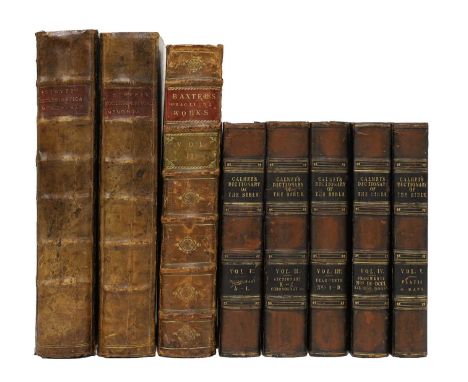 THEOLOGY: CALMET, AA: Dictionary of the Holy Bible, in 5 vols. (Four vols. Text, and one vol. plates and maps). Bohn, 1841, 8