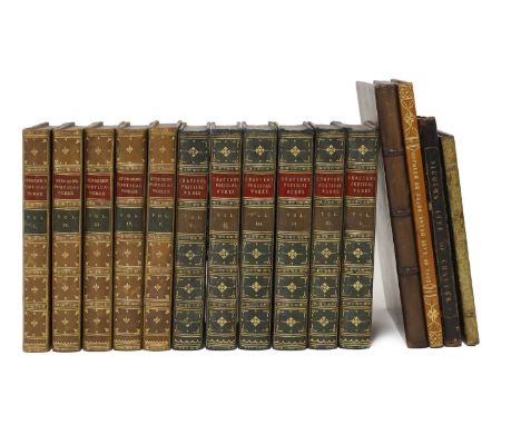 FINE BINDING:  Chaucer: The Poetical works, in 6 vols. Aldine edn. c.1870, Cont. half leather, rubbed; Nicolas, HN: Life of G