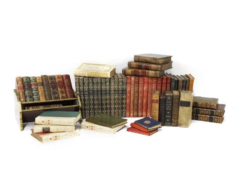 MINIATURES, ETC: 29 volumes, 18th and 19th century in full and half leather contemporary bindings, with one little shelf case