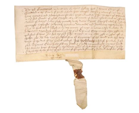 Queen Elizabeth vellum manuscript, 16th Century Indenture on vellum. Dated the 20th. Year of the Reign of Queen Elizabeth, i.