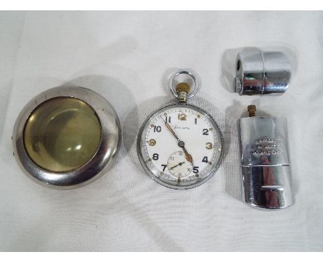 A plated pocket watch, Arabic numerals on a white dial scribed Helvetia, subsidiary seconds dial, the watch inscribed verso w