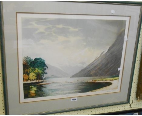 Simon Bull: a framed signed limited edition coloured print entitled 'Low Light - Westwater' - No. 6/200