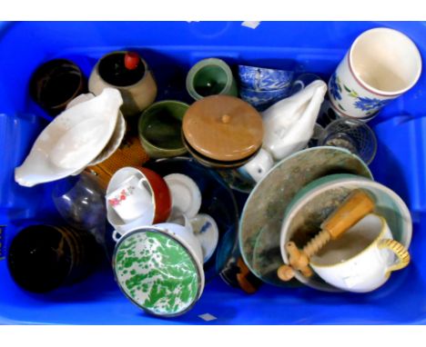A crate containing a quantity of assorted ceramic, glass and other collectable items