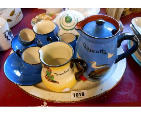 A quantity of Torquay pottery including Watcombe, Barton, etc. - sold with a Bovey Pottery teapot and a Midwinter Stonehenge 