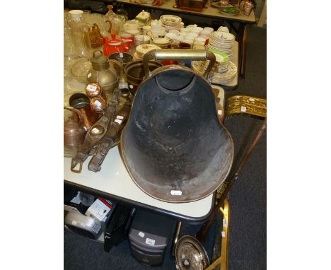 OLD COPPER HELMET SHAPED COAL RECEIVER 