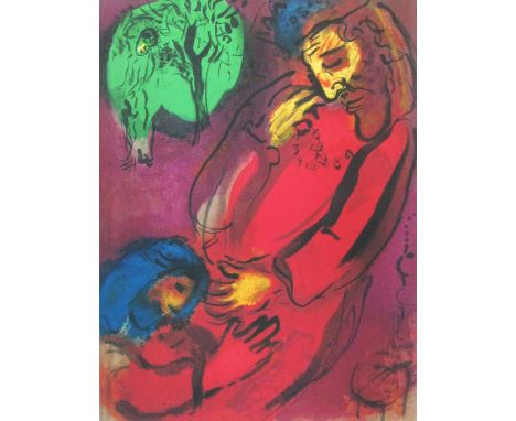 MARC CHAGALL (French-Russian, 1887-1985) 'David et Absalon', lithograph, framed 34cm x 25cm, published by Spadem.