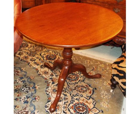 TRIPOD TABLE, George III mahogany with circular tilt top, 70cm H x 85cm D. (with faults, old repairs)