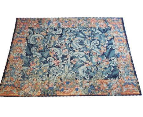 VERY FINE VINTAGE VERDU TAPESTRY, 177cm x 128cm, 16th century 'cabbage leaf' design in natural shades. 