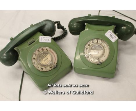 Two vintage rotary telephones, 746 GNA 80/2 and 746 GNA 73/1