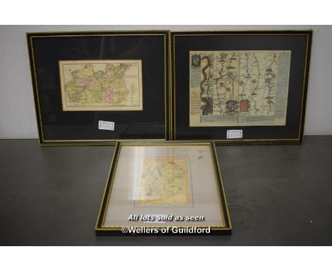 Map of the River Thames by T. Nelson &amp; Son, 14 x 8.5cm; map of Surrey, 1808, by R Phillip; reproduction map of the road f