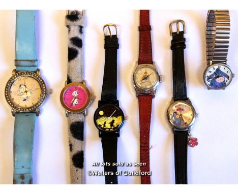 Cinderella vintage Disney Timex wristwatch, together with five other Disney wristwatches, including Eeyore and Winnie the Poo