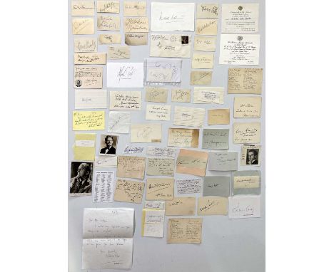 Approx 50 signed items, chiefly index cards, pages from autograph books etc. Signatures to include: William Katz, Freider Wei