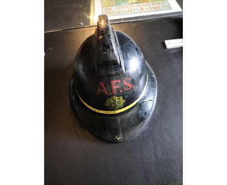Britain in the Blitz AFS fireman's helmet An AFS fireman's helmet Circa 1940's[ Auxiliary Fire Service] 23Hcm