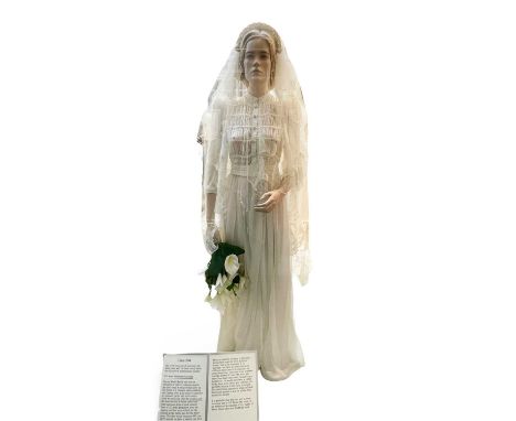 Flambards Bridal Collection US Army parachute silk wedding dress, c.1944  Made entirely from a US army parachute, the hem mea