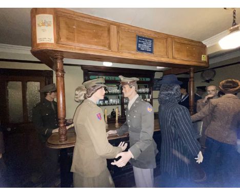 Britain in the Blitz - Architecture Pub Bar with Canopy A Pub bar with turned &amp; carved hardwood pillars &amp; later canop