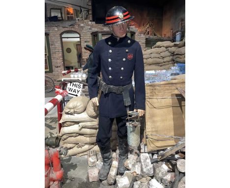 Britain in the Blitz Auxiliary Fire Service Figure in Period Uniform AFS Auxiliary Fire Serviceman in period uniform. He stan