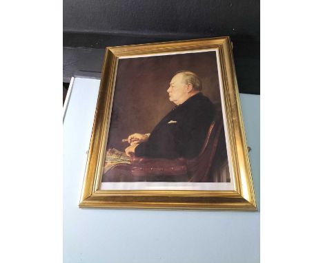 The War Gallery Winston Churchill   A portrait of Winston Churchill edition No 22/850 signed to lower margin "Winston Churchi