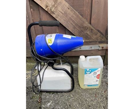 Outside Workshop Tools. A B&amp;G ULV 50 fogging machine plus a part bottle of room fogging sanitiser.