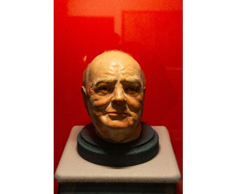 The War Gallery Winston Churchill Wax head  WINSTON CHURCHILL a museum quality lifesize wax portrait head with finely reprodu