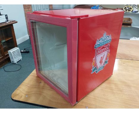 Entrance Refrigerator A Liverpool FC - crested tabletop refrigerator, 51cm tall, 44cm wide and 47.5cm deep.Lacking an interna