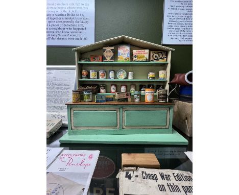 The War Gallery A nostalgic collection Dolls house miniature provisions, portrait busts of Chamberlain and George VI, Meccano