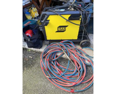 Outside Workshop Tools. An ESAB Rustler EM 203C 3 phase mig welder plus a set of oxy-acetylene hoses &amp; cutting torch, wel