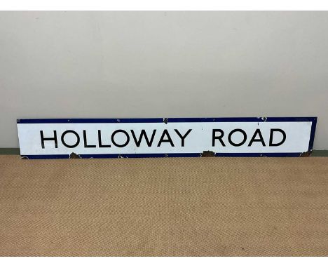An enamel Holloway Road sign (length 162 x height 23cm)