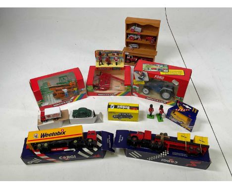 BRITAINS and CORGI; a collection of Britains farm equipment along with some Corgi and other manufacturers' toys.