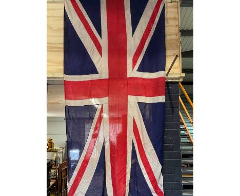 A large vintage linen Union Jack, 360 x 170cm