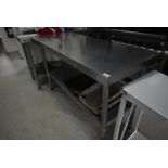 *Stainless Steel Preparation Table with Undershelf on Tubular Frame 150x60cm