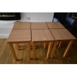 *Six Beech Framed Square Occasional Tables with Heat Resistant Tops 45x45cm