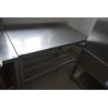 *Aluminium Framed Stainless Steel Preparation Table with Upstand to Rear 110x60cm