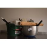 *Stainless Steel Mixing Bowl, Assorted Kitchen Tools, Rolling Pin, Sieve, etc.