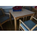 *Six Square Beech Framed Dining Table with Simulated Beech Heat Resistant Tops 90x90cm