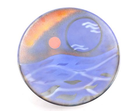 A Poole Pottery ' Sedna' limited edition charger, designed by Karen Ford, numbered 205/350, 40cm diam, boxed with certificate