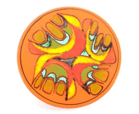 A Poole Pottery Delphis charger, 35cm diam.