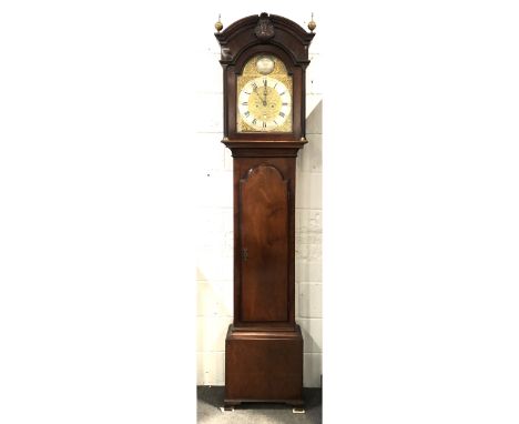 Thomas Bennet, London George III mahogany longcase clock, arched brass dial signed Thomas Bennet, London, subsidiary second d