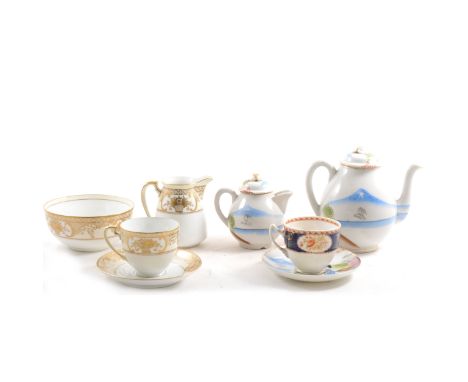 A Noritake tea service, pattern 44318; another Japanese eggshell porcelain service, and a Staffordshire part service.