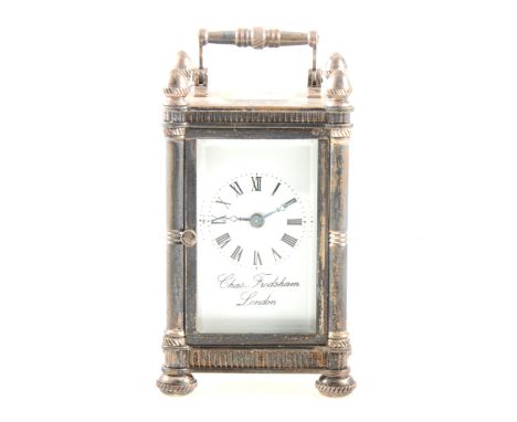 Charles Frodsham, London, a miniature silver cased carriage clock, hallmarked London 1978, limited edition numbered 0086, the