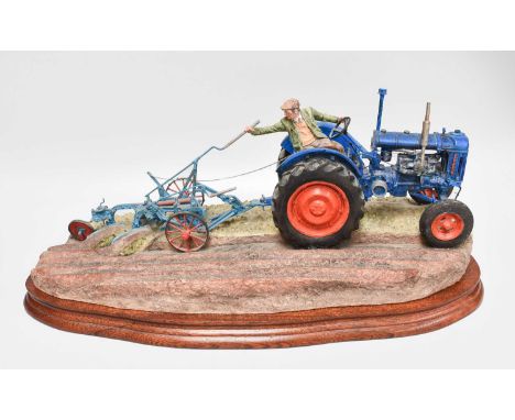 Border Fine Arts 'At the Vintage' (Fordson E27N Tractor), model No. B0517 by Ray Ayres, limited edition 824/2000, on wood bas