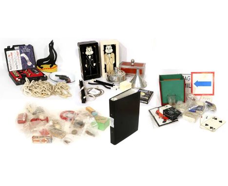 A Collection of Assorted Magic Tricks, and Illusions including cards tricks, rope tricks, magic wands, interlocking rings, wa