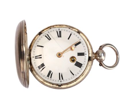 A 19th century silver full hunter verge key-wind pocket watch, by G Coules of Windsor, no. 5407, London 1825, white enamel di