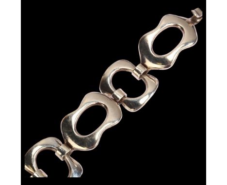 BUCH & DEICHMANN - a Danish sterling silver abstract link bracelet, length 18.5cm, 60.9gGood condition, very light surface sc