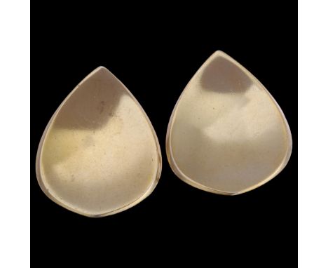 HANS HANSEN - a Danish sterling silver-gilt leaf-shaped ear clips, length 36mm, 17.5gVery light surface scratching through no