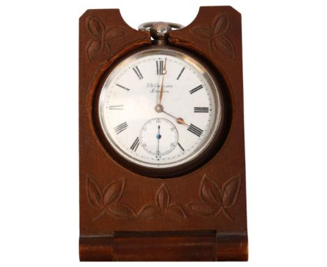 J W BENSON - a 19th century silver open-face key-wind pocket watch, white enamel dial with Roman numeral hour markers, subsid